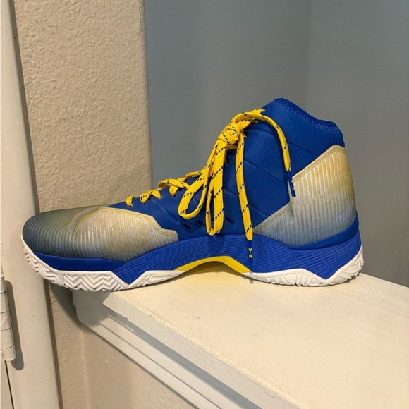 Under Armour Armour Curry 2.5 basketball shoes Men's 12.5 Blue/Gold CLEAN - Picture 5 of 9